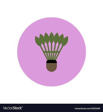 Stylish icon in color circle shuttlecock badminton vector image