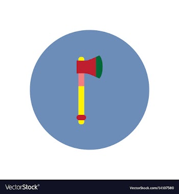 Stylish icon in color circle steel ax vector image