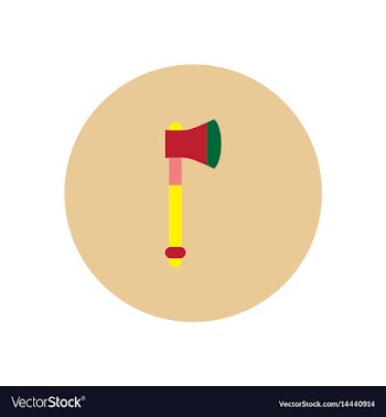 Stylish icon in color circle steel ax vector image