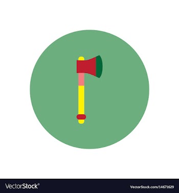 Stylish icon in color circle steel ax vector image