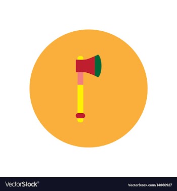 Stylish icon in color circle steel ax vector image