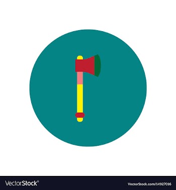 Stylish icon in color circle steel ax vector image