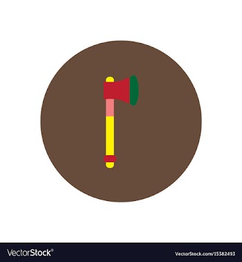 Stylish icon in color circle steel ax vector image