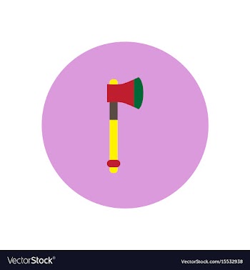 Stylish icon in color circle steel ax vector image