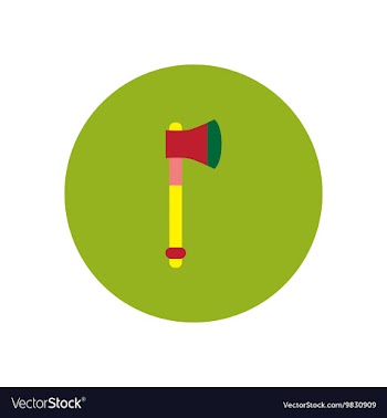 Stylish icon in color circle steel ax vector image