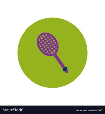 Stylish icon in color circle tennis racquet vector image