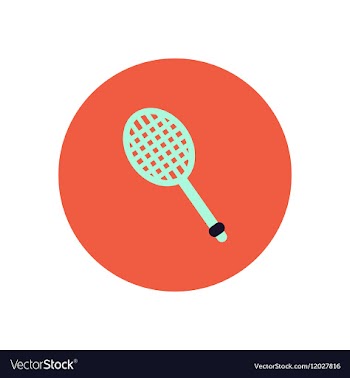 Stylish icon in color circle tennis racquet vector image