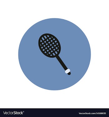 Stylish icon in color circle tennis racquet vector image