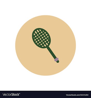Stylish icon in color circle tennis racquet vector image