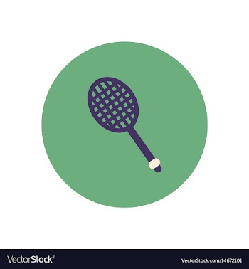 Stylish icon in color circle tennis racquet vector image