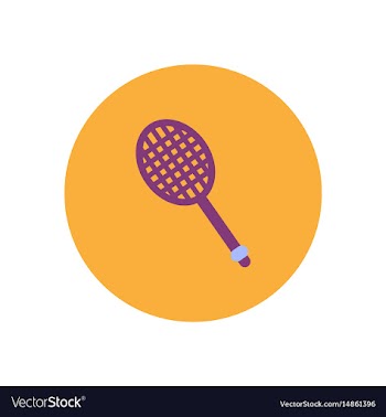 Stylish icon in color circle tennis racquet vector image