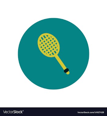 Stylish icon in color circle tennis racquet vector image