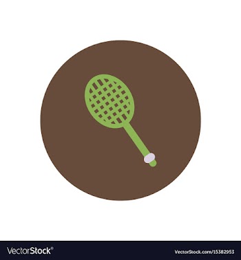 Stylish icon in color circle tennis racquet vector image