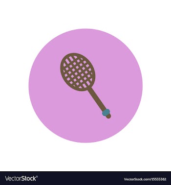 Stylish icon in color circle tennis racquet vector image