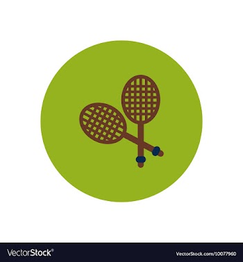 Stylish icon in color circle tennis rocket vector image