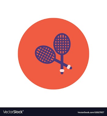 Stylish icon in color circle tennis rocket vector image