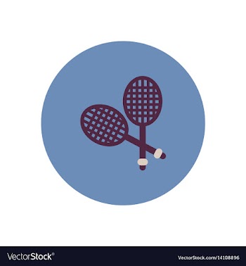 Stylish icon in color circle tennis rocket vector image