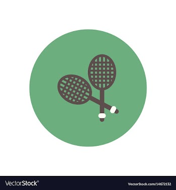 Stylish icon in color circle tennis rocket vector image