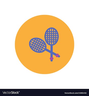 Stylish icon in color circle tennis rocket vector image