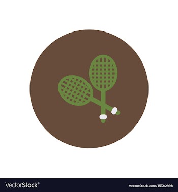 Stylish icon in color circle tennis rocket vector image