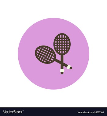 Stylish icon in color circle tennis rocket vector image