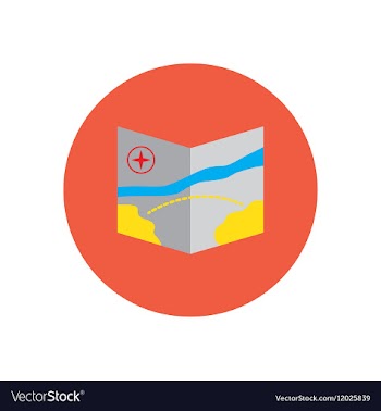 Stylish icon in color circle tourist map vector image