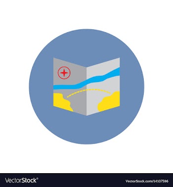 Stylish icon in color circle tourist map vector image