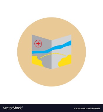 Stylish icon in color circle tourist map vector image