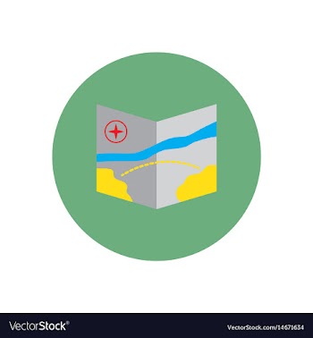 Stylish icon in color circle tourist map vector image