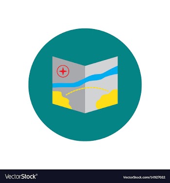 Stylish icon in color circle tourist map vector image