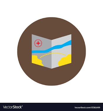 Stylish icon in color circle tourist map vector image