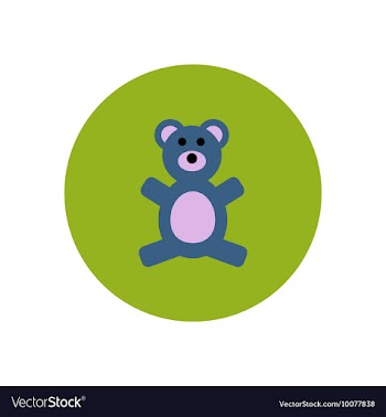 Stylish icon in color circle toy bear vector image