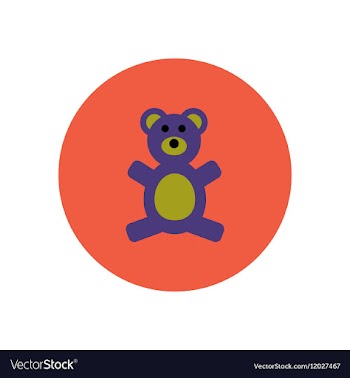 Stylish icon in color circle toy bear vector image