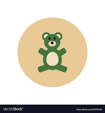 Stylish icon in color circle toy bear vector image