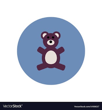 Stylish icon in color circle toy bear vector image