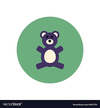 Stylish icon in color circle toy bear vector image