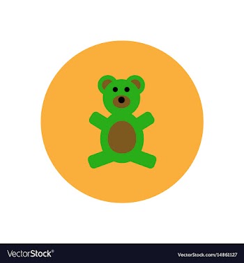 Stylish icon in color circle toy bear vector image