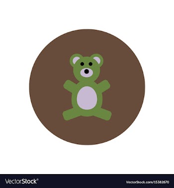Stylish icon in color circle toy bear vector image
