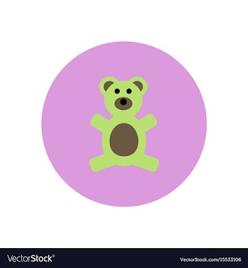 Stylish icon in color circle toy bear vector image