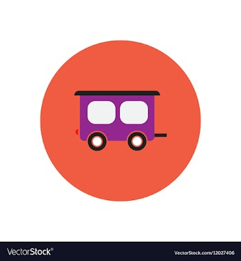 Stylish icon in color circle trailer car vector image