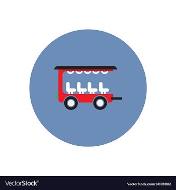Stylish icon in color circle trailer car vector image
