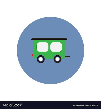 Stylish icon in color circle trailer car vector image