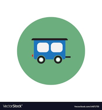 Stylish icon in color circle trailer car vector image
