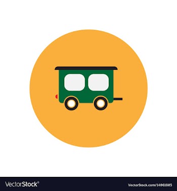 Stylish icon in color circle trailer car vector image