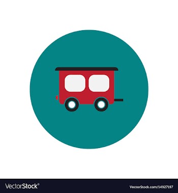 Stylish icon in color circle trailer car vector image