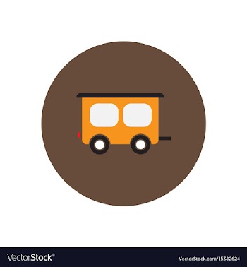 Stylish icon in color circle trailer car vector image