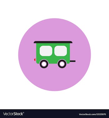Stylish icon in color circle trailer car vector image