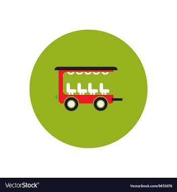 Stylish icon in color circle trailer car vector image