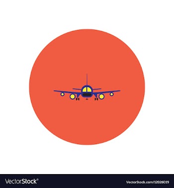 Stylish icon in color circle travel airplane vector image