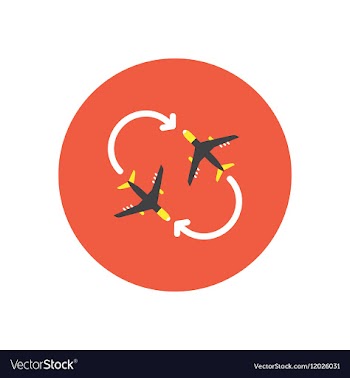 Stylish icon in color circle travel airplane vector image